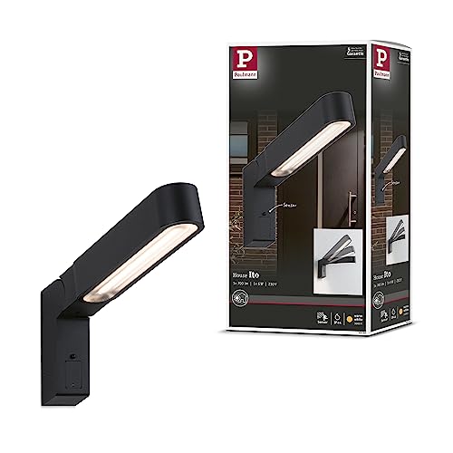 Paulmann 94549 LED Außenleuchte Wandleuchte Ito Vertikal IP44 47x301mm 65° Bewegungsmelder 1x6 Watt Outdoor Anthrazit Metall, Kunststoff 3000 K von Paulmann