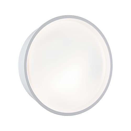 Paulmann 94697 LED Außenleuchte Wandleuchte Platomo seewasserresistent IP44 rund 180mm 3000K 14,5W 1200lm 230V Weiß Kunststoff von Paulmann