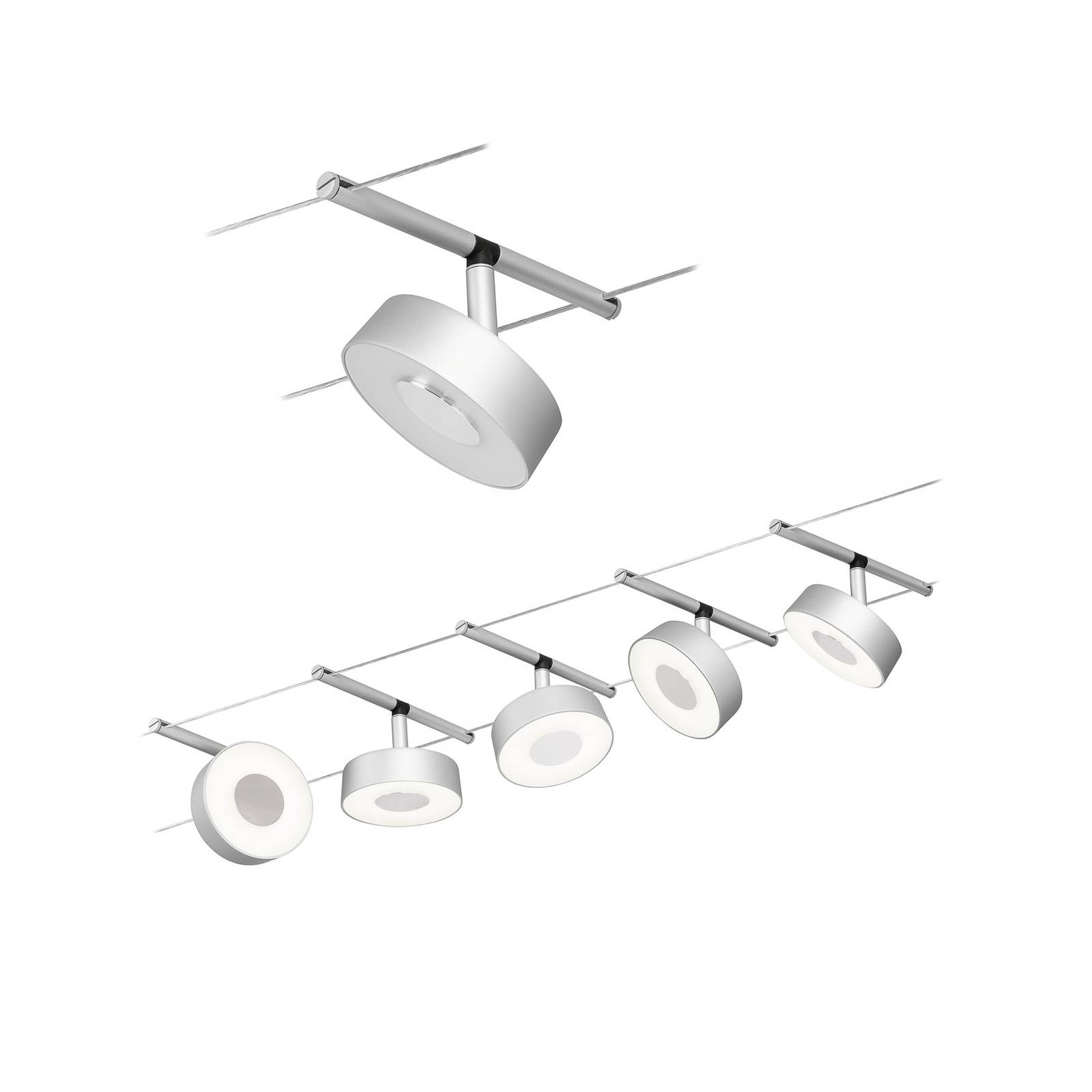 Paulmann Circle LED-Seilsystem 5fl. chrom matt Paulmann Circle LED-Seilsystem 5fl. chrom matt von Paulmann