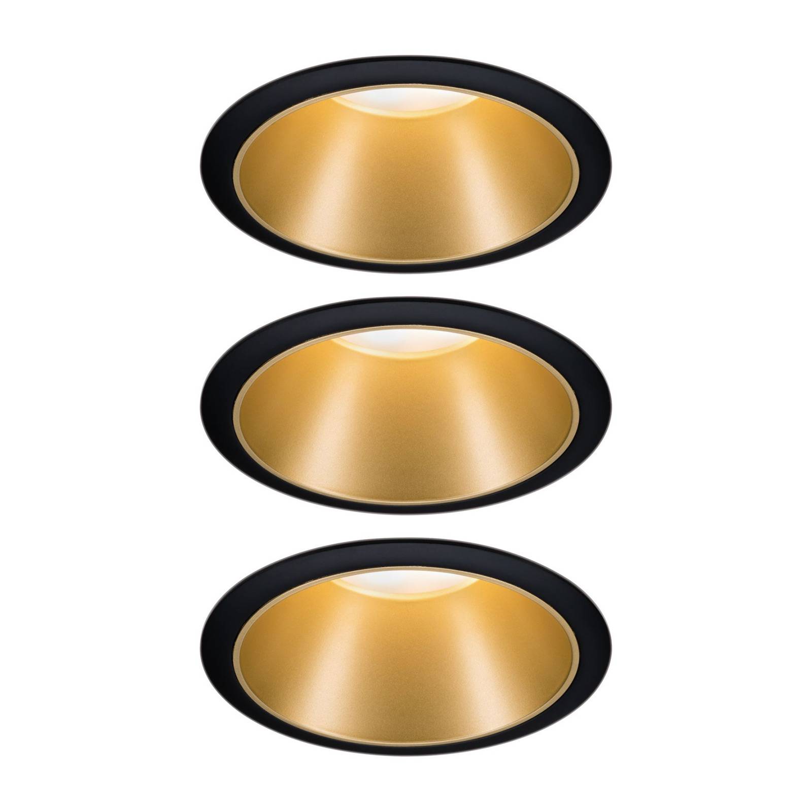 Paulmann Cole LED-Spotlight, gold-schwarz, 3er-Set von Paulmann
