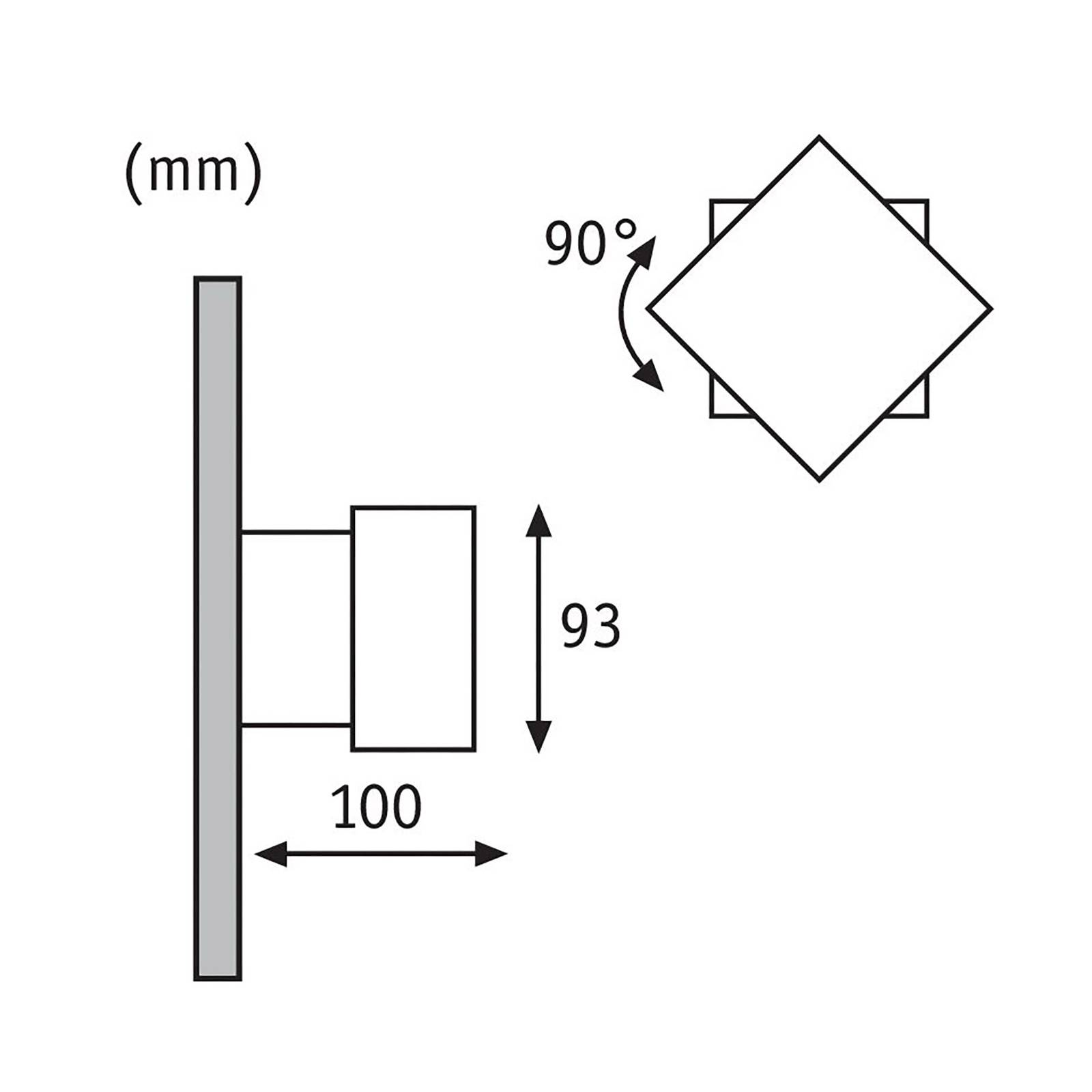 Paulmann Cybo LED-Außenwandleuchte, 2.700 K, 10x10 cm, grau von Paulmann