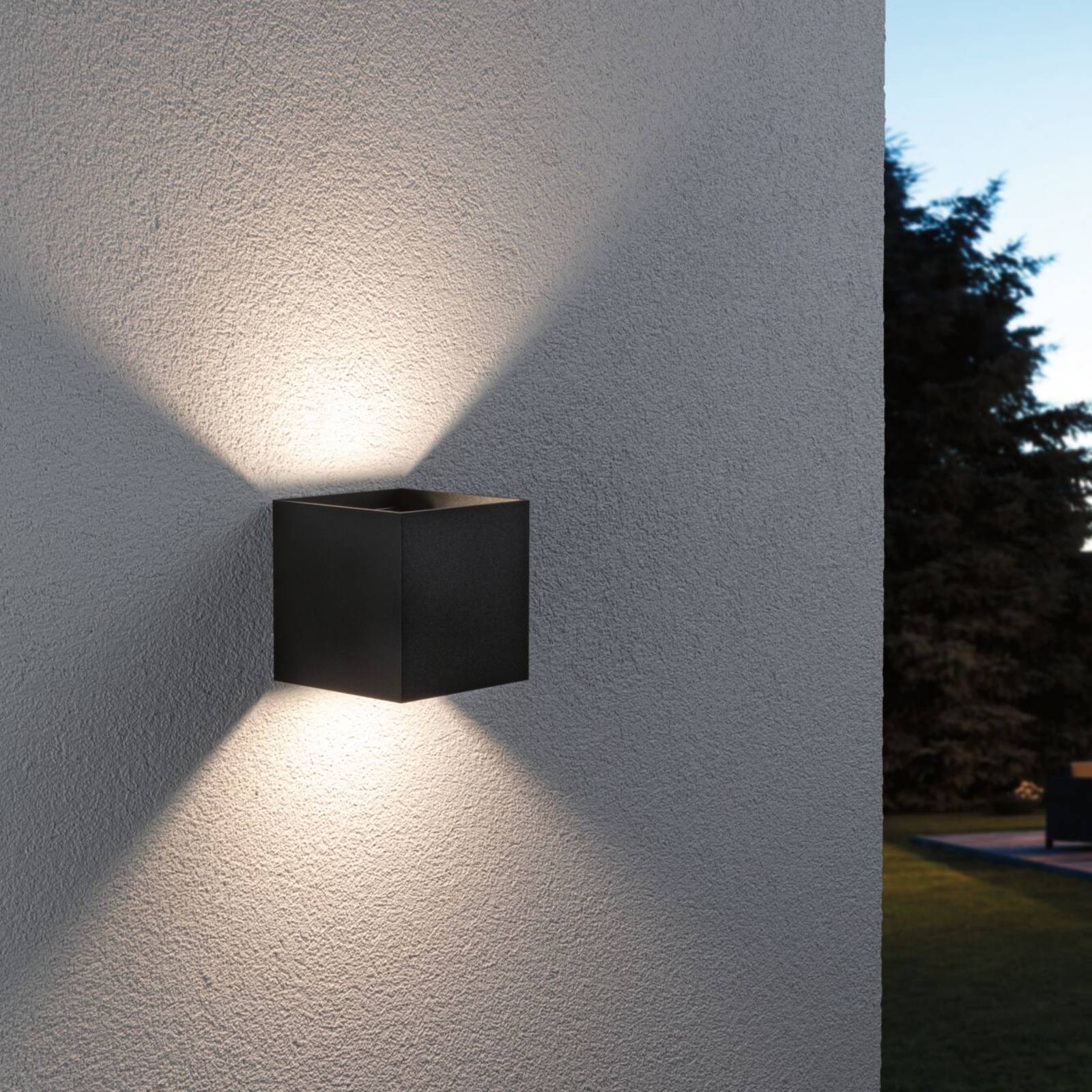 Paulmann Cybo LED-Außenwandleuchte, RGBW, 10x10cm, anthrazit Paulmann Cybo LED-Außenwandleuchte, RGBW, 10x10cm, anthrazit von Paulmann
