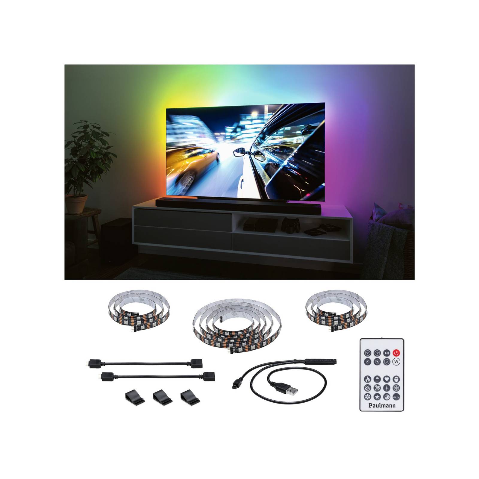 Paulmann EntertainLED LED-Strip RGB TV-Set 65 Zoll Paulmann EntertainLED LED-Strip RGB TV-Set 65 Zoll von Paulmann