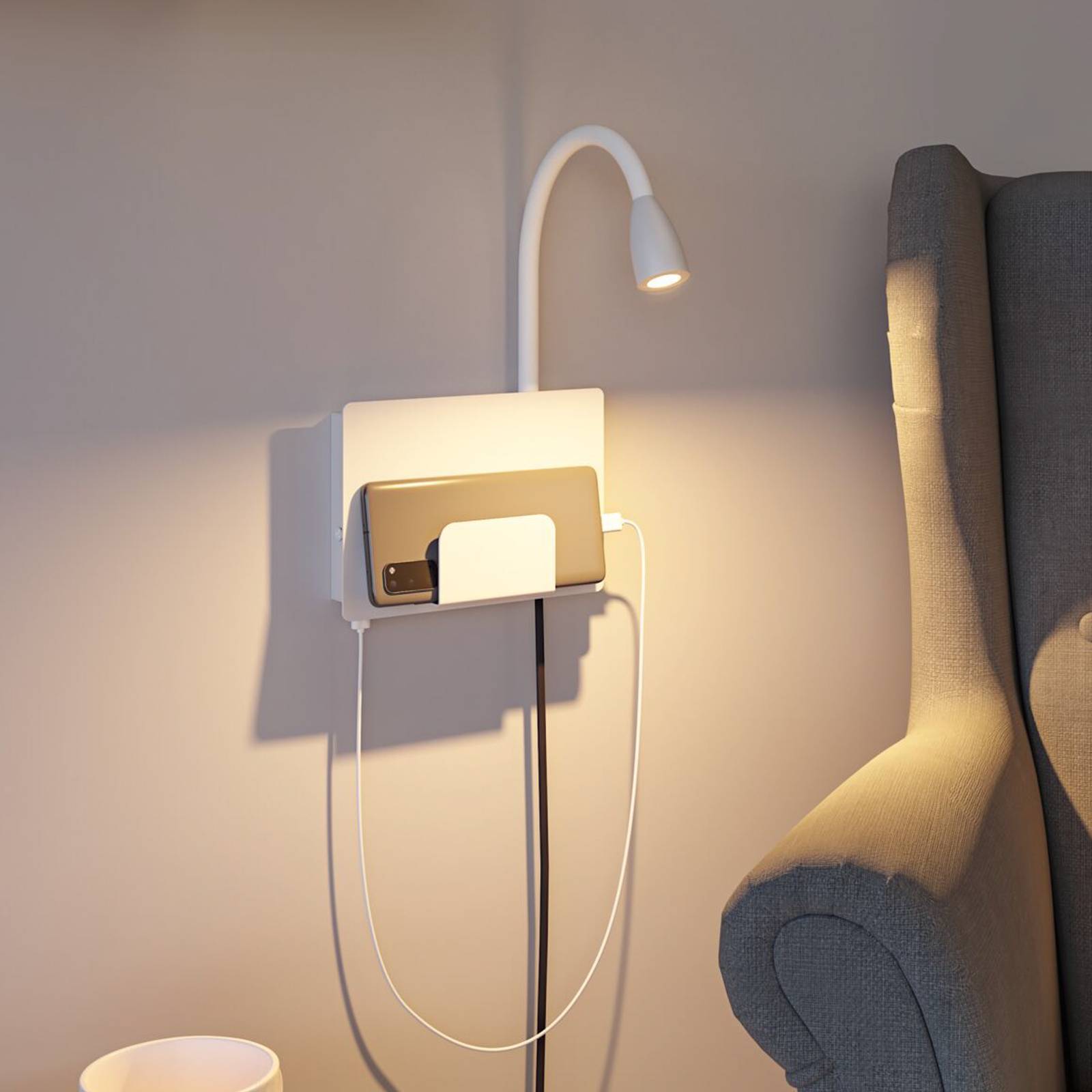 Paulmann Halina USB LED-Wandlampe, Flexarm weiß Paulmann Halina USB LED-Wandlampe, Flexarm weiß von Paulmann