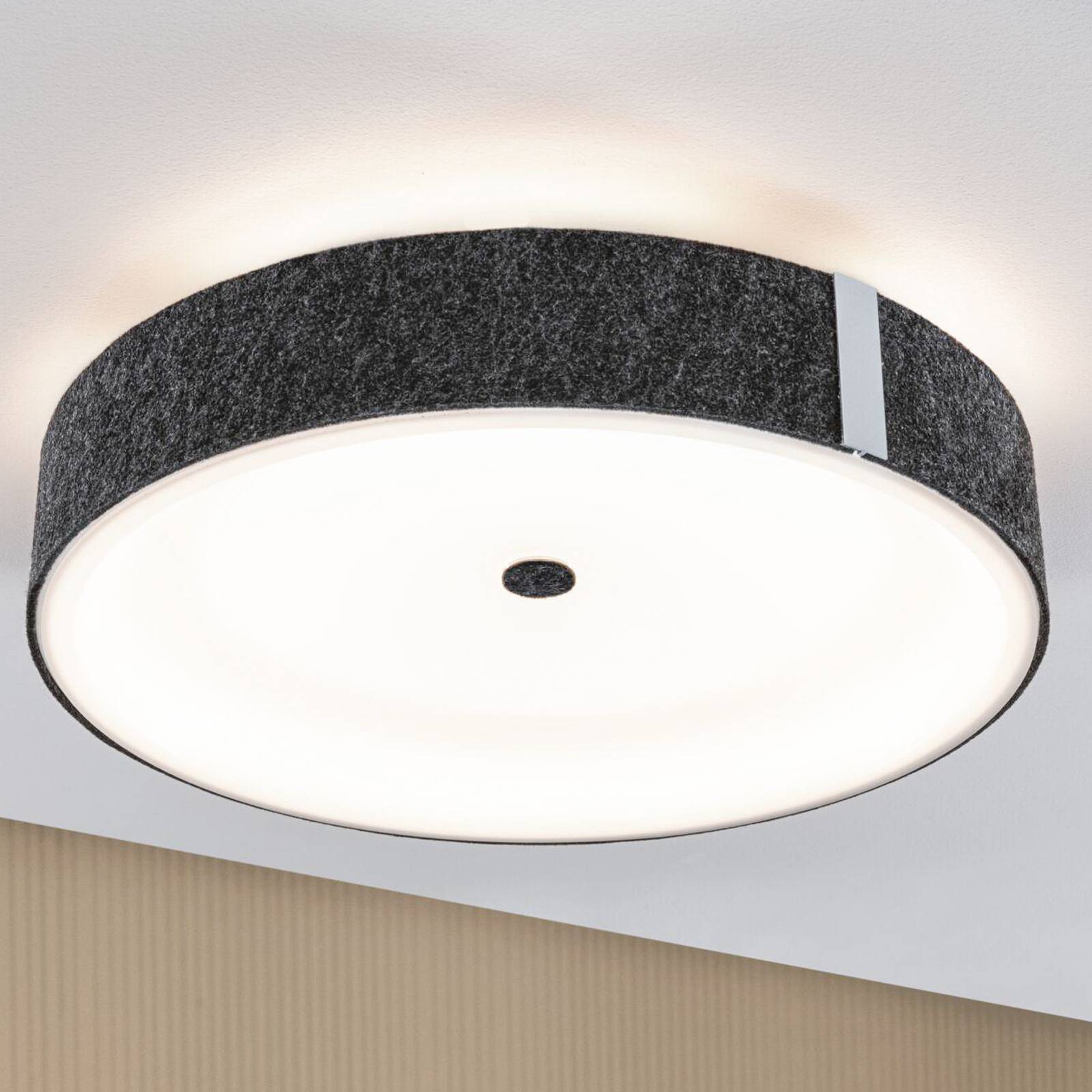 Paulmann LED-Deckenlampe Malika, anthrazit, Filz, 3-step-dim Paulmann LED-Deckenlampe Malika, anthrazit, Filz, 3-step-dim von Paulmann
