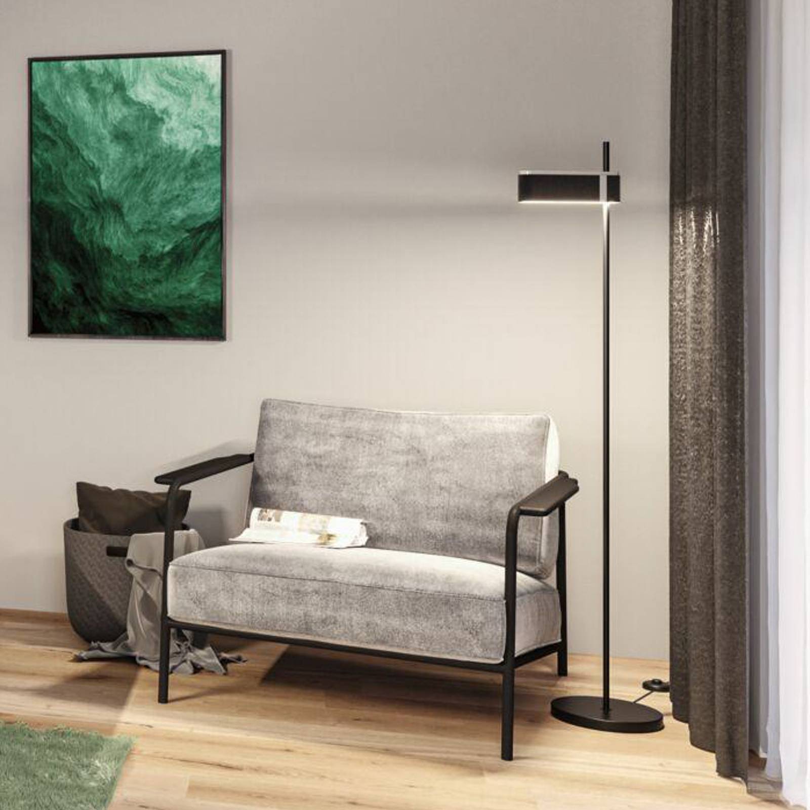 Paulmann LED-Stehleuchte Jagun, anthrazit, Filz, 3-step-dim Paulmann LED-Stehleuchte Jagun, anthrazit, Filz, 3-step-dim von Paulmann