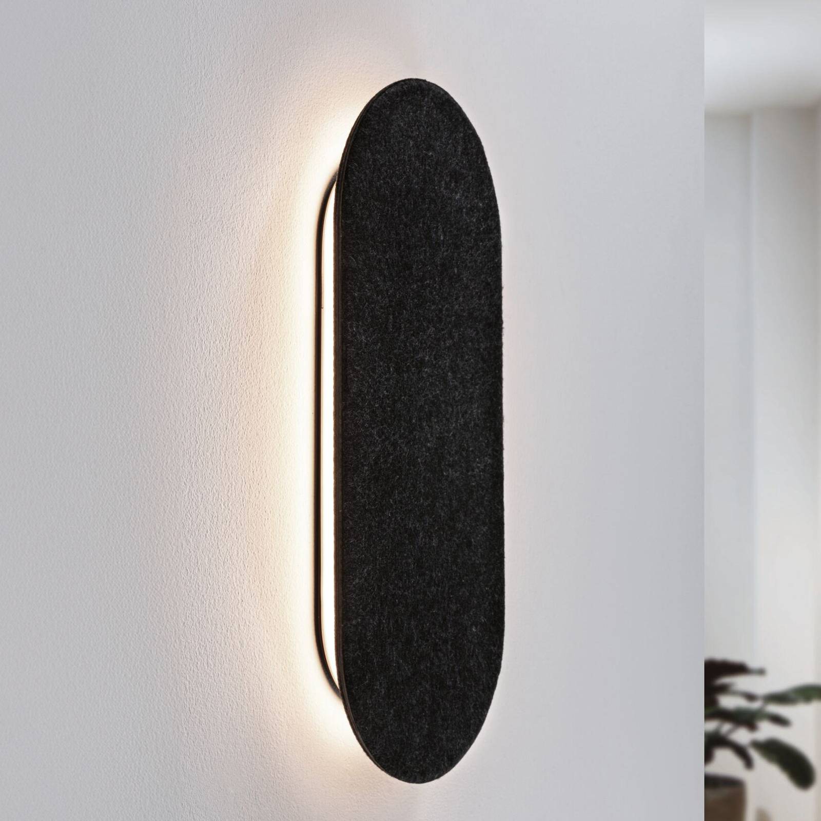 Paulmann LED-Wandleuchte Tulga, 45 x 20 cm, anthrazit, Filz Paulmann LED-Wandleuchte Tulga, 45 x 20 cm, anthrazit, Filz von Paulmann