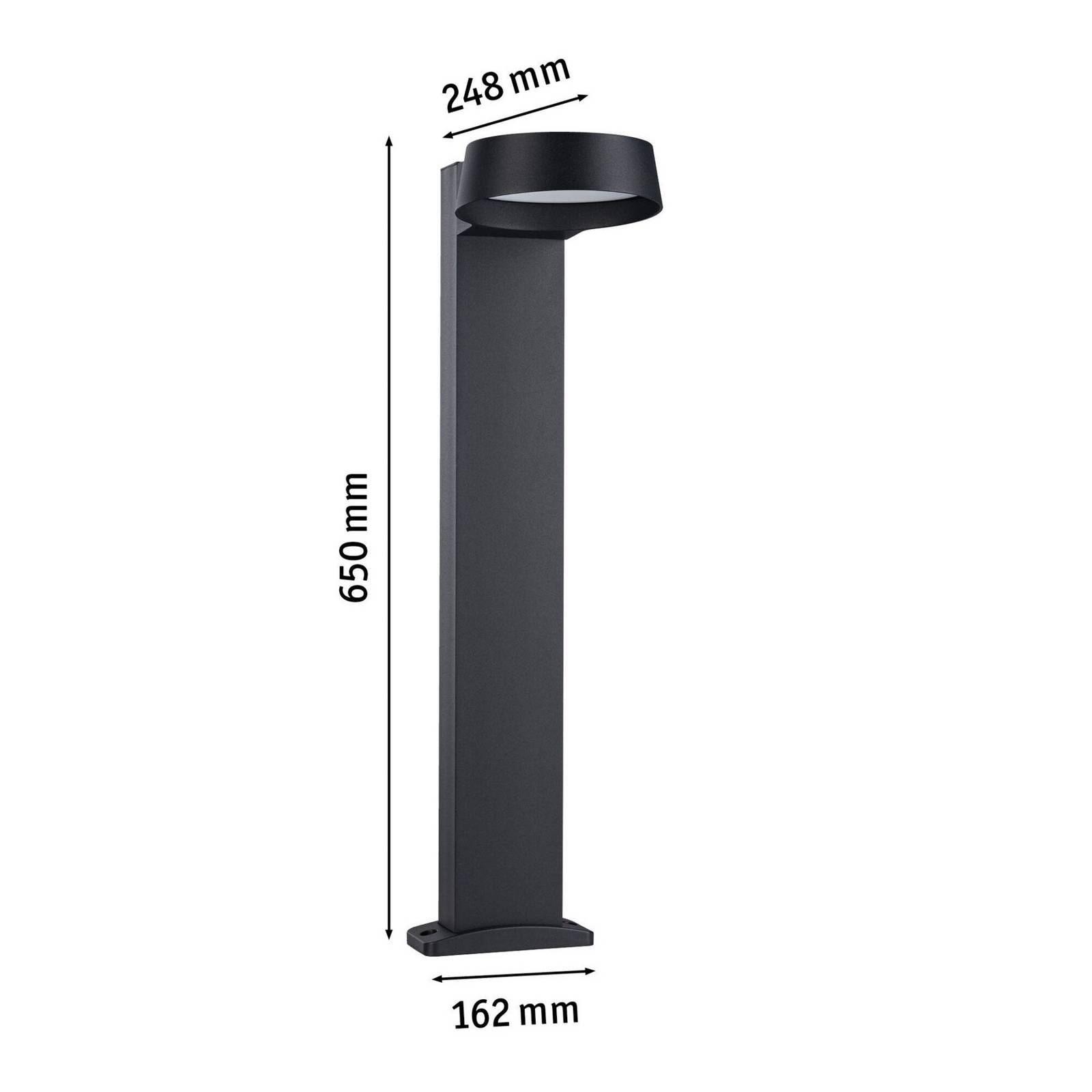 Paulmann LED-Wegelampe Capea Grand, anthrazit 65 cm Alu IP44 Paulmann LED-Wegelampe Capea Grand, anthrazit 65 cm Alu IP44 von Paulmann