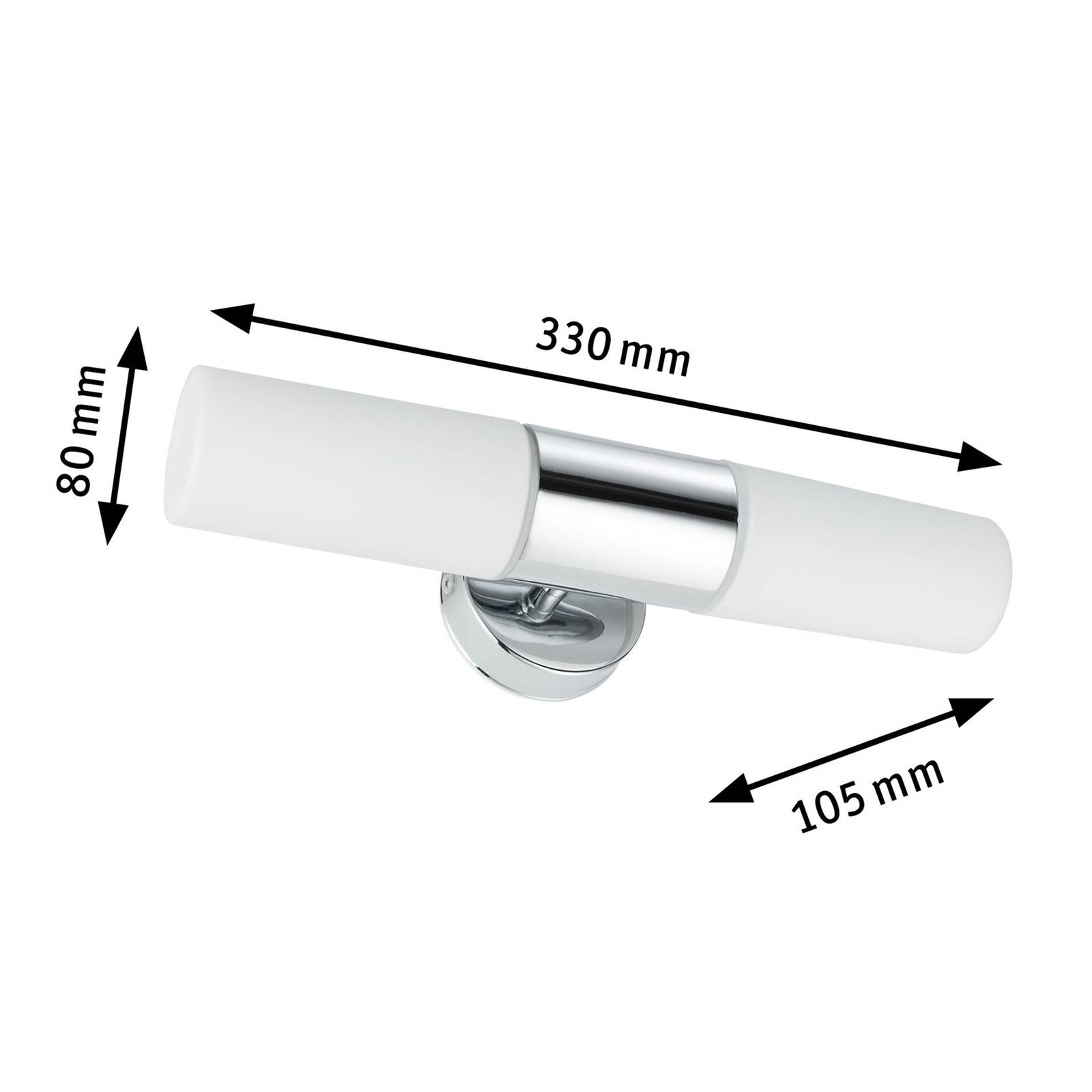 Paulmann Lenia Wandlampe IP44 chrom/opal 2-flammig Paulmann Lenia Wandlampe IP44 chrom/opal 2-flammig von Paulmann