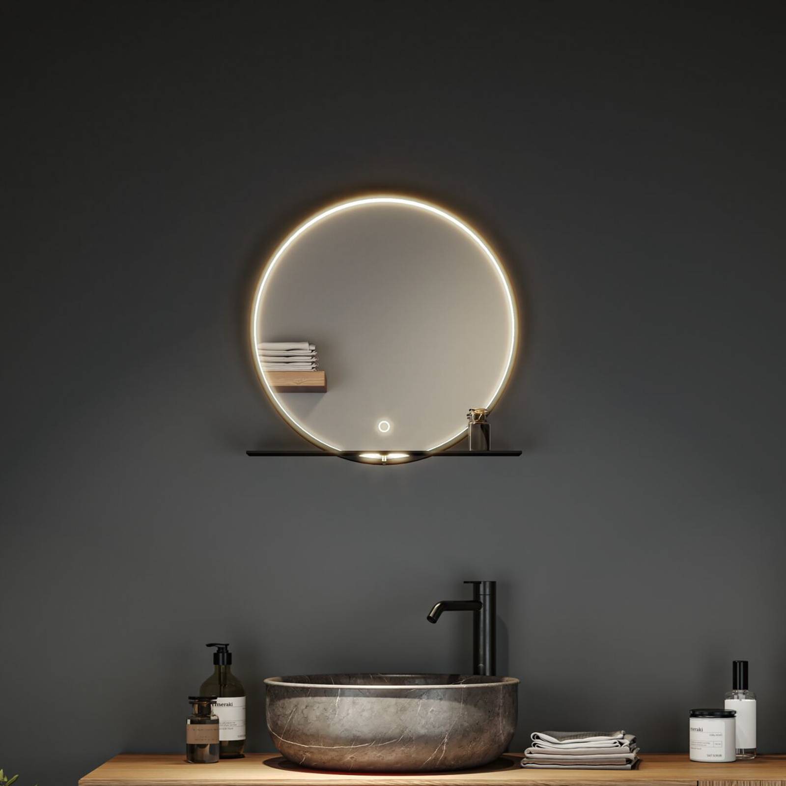 Paulmann Miro LED-Wandspiegel CCT Ø50cm Framelight Paulmann Miro LED-Wandspiegel CCT Ø50cm Framelight von Paulmann