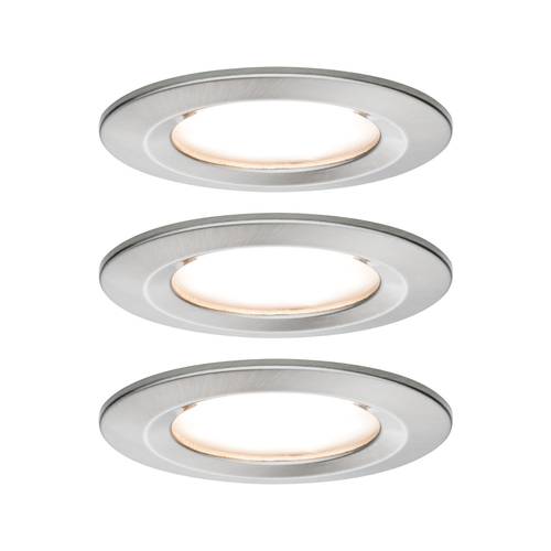 Paulmann Nova Bad-Einbauleuchte 3er Set LED LED 18W IP44 Eisen (gebürstet) von Paulmann