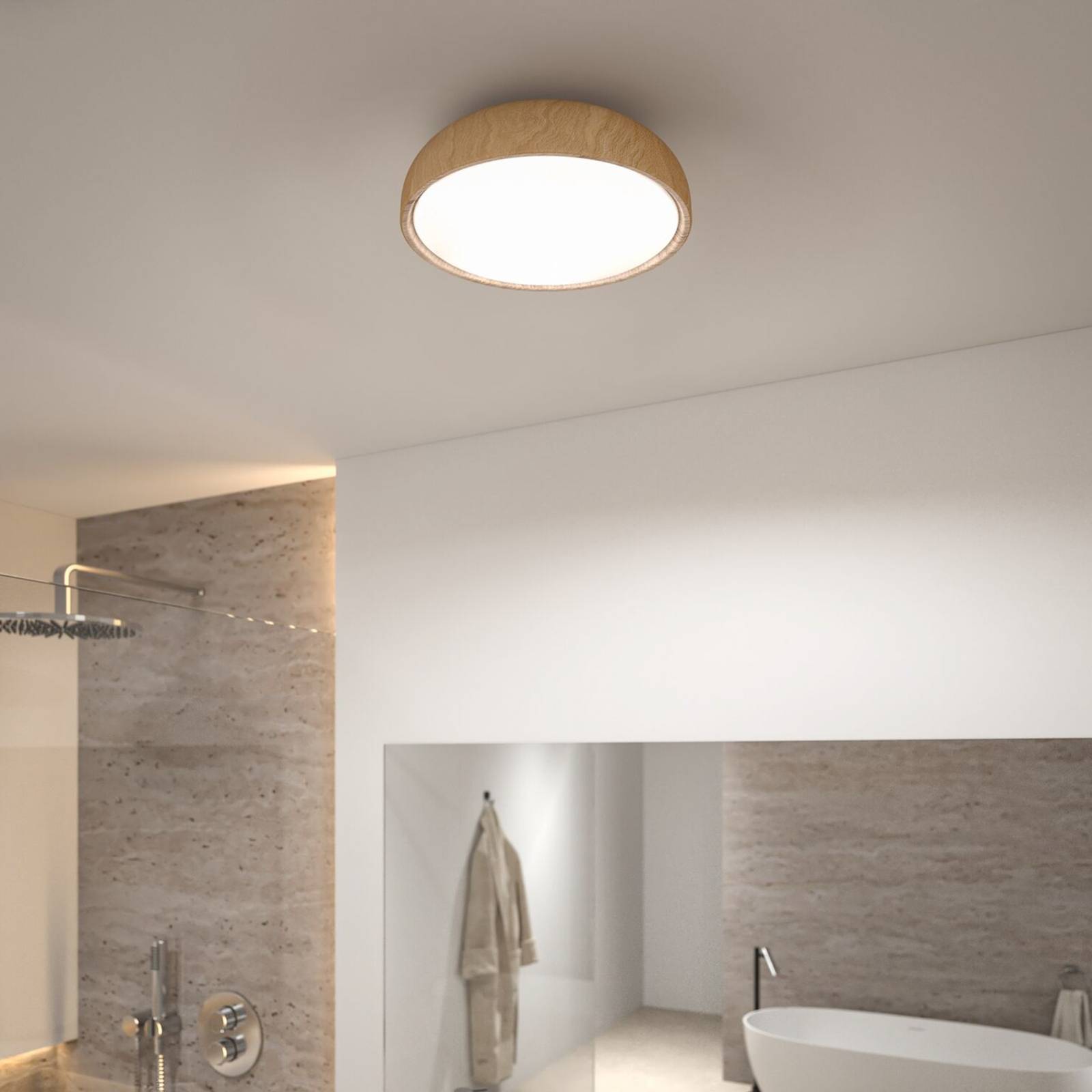 Paulmann Oka LED-Deckenleuchte IP44 CCT Holzoptik Paulmann Oka LED-Deckenleuchte IP44 CCT Holzoptik von Paulmann