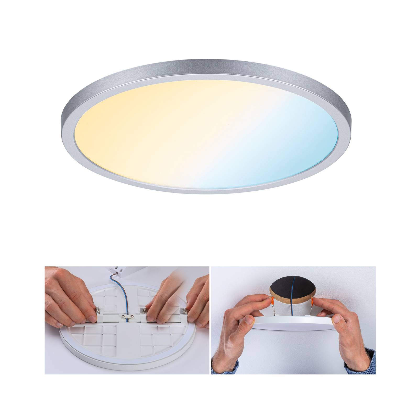 Paulmann Panel Areo ZigBee CCT rund chrom 23cm von Paulmann