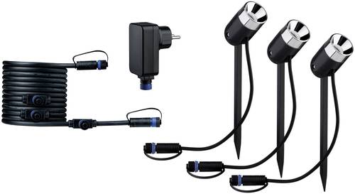 Paulmann Pike 94242 Beleuchtungssystem Plug & Shine LED-Gartenstrahler-Starter-Set 3er Set LED 10.5W von Paulmann