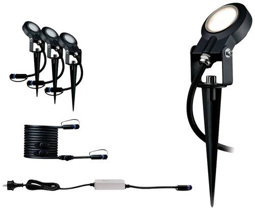 Paulmann Sting 93696 Beleuchtungssystem Plug & Shine LED-Gartenstrahler-Starter-Set 3er Set LED 18W von Paulmann
