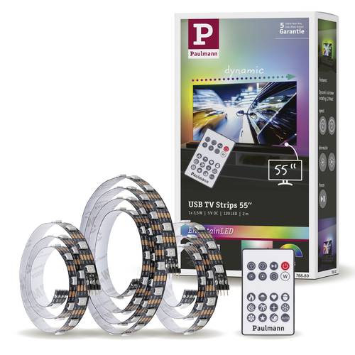 Paulmann TV Strips 55 Zoll 78880 LED-Streifen-Basisset mit USB-Anschluss 5V 2m RGB 1 Set Paulmann TV Strips 55 Zoll 78880 LED-Streifen-Basisset mit USB-Anschluss 5V 2m RGB 1 Set von Paulmann