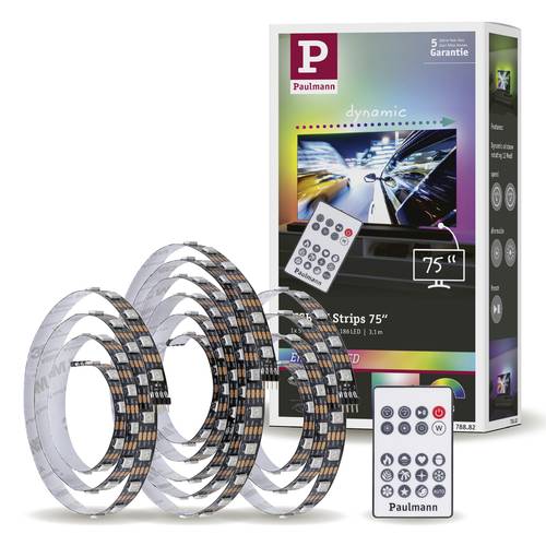 Paulmann TV Strips 75 Zoll 78882 LED-Streifen-Basisset mit USB-Anschluss 5V 3.1m RGB 1 Set von Paulmann