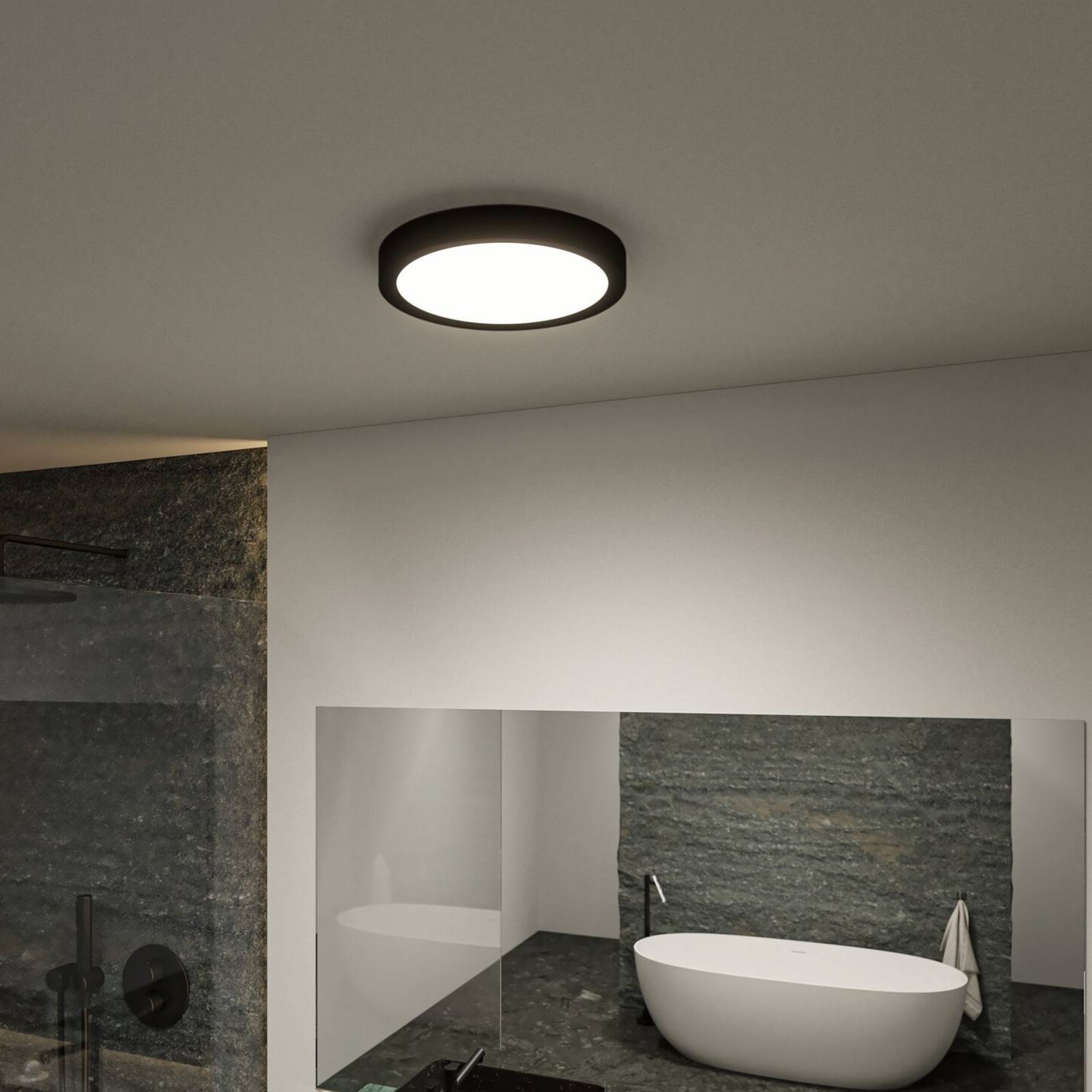 Paulmann Tega LED-Deckenleuchte IP44 CCT schwarz Paulmann Tega LED-Deckenleuchte IP44 CCT schwarz von Paulmann