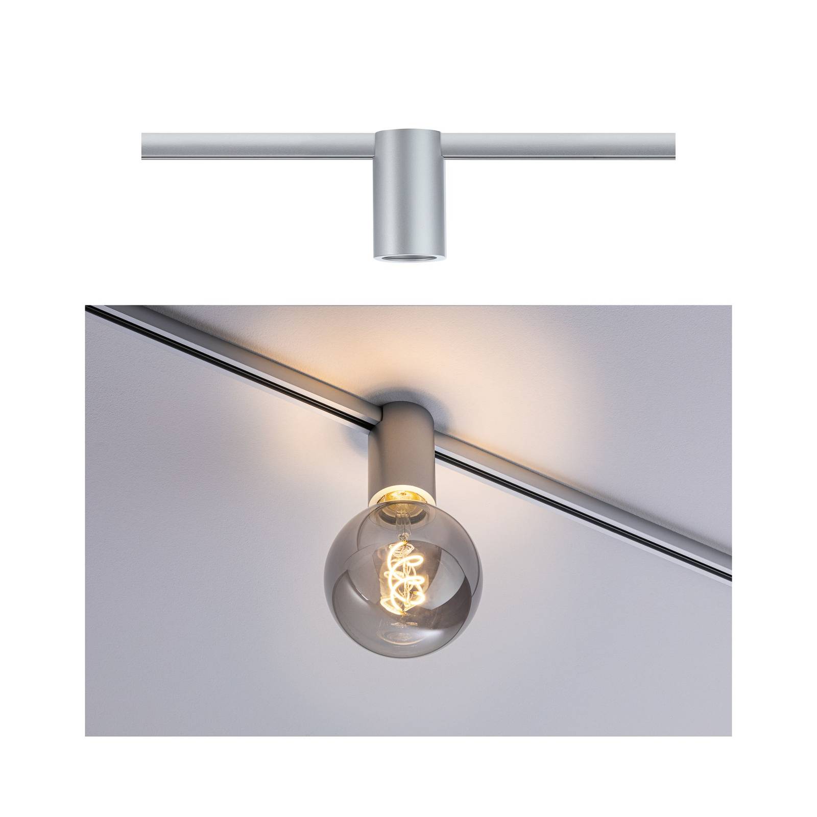 Paulmann URail Ceiling Socket E27, chrom matt Paulmann URail Ceiling Socket E27, chrom matt von Paulmann