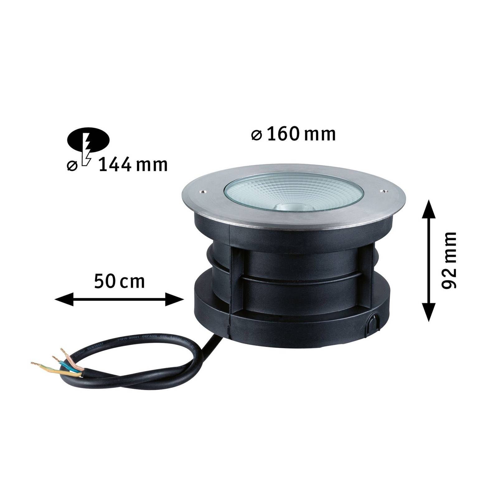 Paulmann Vanea LED-Bodeneinbauleuchte IP67, Ø 16cm Paulmann Vanea LED-Bodeneinbauleuchte IP67, Ø 16cm von Paulmann