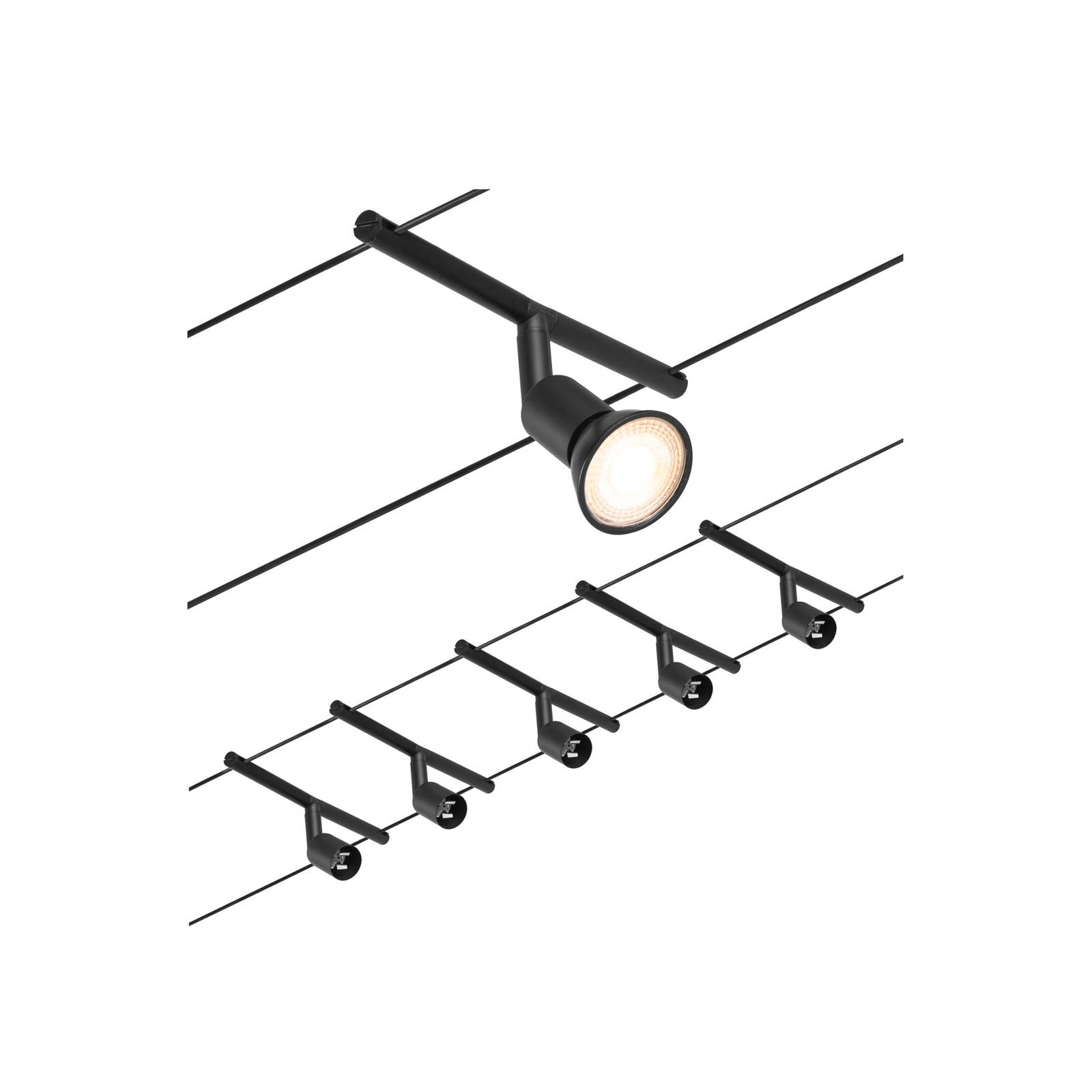 Paulmann Wire Salt Seilsystem 5-flammig 5m schwarz Paulmann Wire Salt Seilsystem 5-flammig 5m schwarz von Paulmann