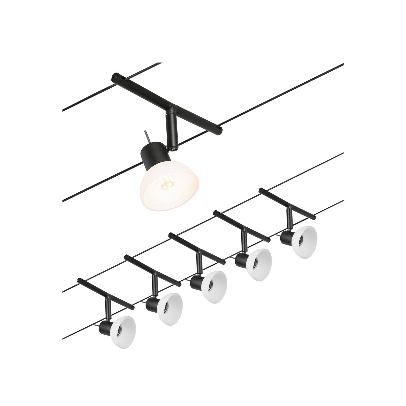 Paulmann Wire Sheela Seilsystem, 5-fl. 5 m schwarz von Paulmann