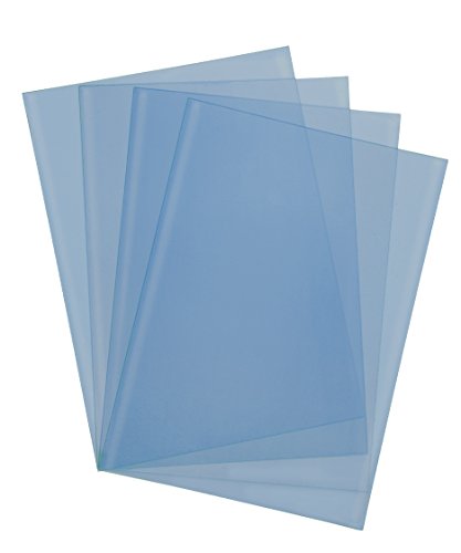 Pavo Einbanddeckel-Klarsichtfolie A4, PP-Folie, 0.30 mm, 100-er Pack, transparent/matt/blau von Pavo