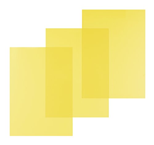 Pavo Einbanddeckel-Klarsichtfolie A4, PVC-Folie, 0.20 mm, 100-er Pack, transparent/gelb von Pavo