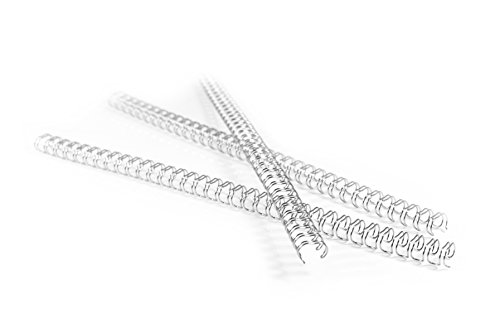 Pavo Premium Drahtbinderücken A4, 6.4 mm, 3:1 Teilung, 100-er Pack, 1-35 Blatt, silber von Pavo