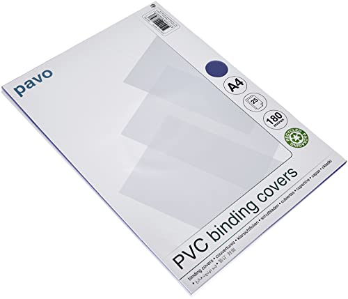 pavo 8008797 Einbanddeckel, DIN A4, PVC, transparent, 0,18 mm von Pavo