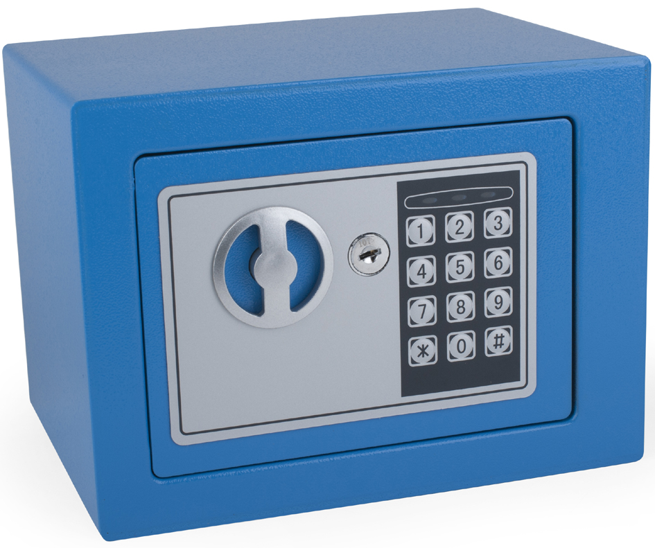 pavo Mini-Tresor, mit Elektronikschloss, blau von Pavo