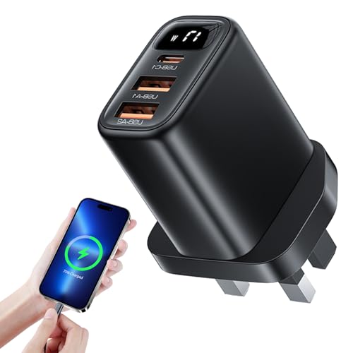 Pavsicgn Multi-Port-Ladegerät, Ladeblöcke tragbarer USB,Schneller Ladegerät - 17W Wall Safety Station Outlet mit Digitalanzeige für Smartphones, Tablets, Laptops Pavsicgn Multi-Port-Ladegerät, Ladeblöcke tragbarer USB,Schneller Ladegerät - 17W Wall Safety Station Outlet mit Digitalanzeige für Smartphones, Tablets, Laptops von Pavsicgn