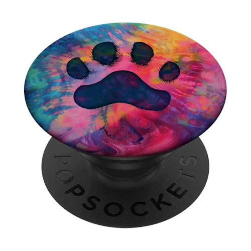 Abstrakte Pfotenab PopSockets Klebender PopGrip von Paw Print Dog Mom Cat Mom