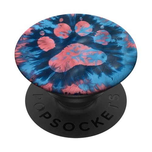 Batikfärbung für Hunde und Katzen PopSockets Klebender PopGrip von Paw Print Dog Mom Cat Mom