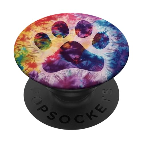 Batikfärbung mit Katzenpfoten- PopSockets Klebender PopGrip von Paw Print Dog Mom Cat Mom
