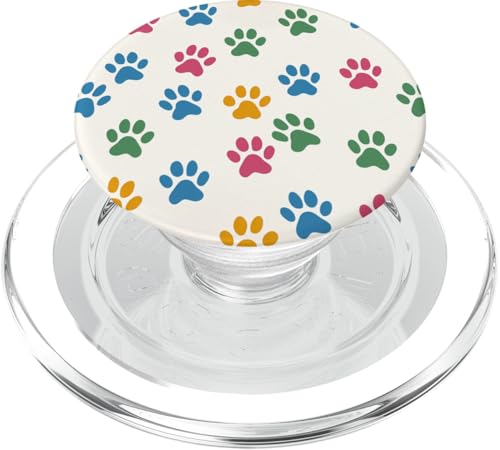 Buntes Pfotenabdruck-Muster PopSockets PopGrip für MagSafe Buntes Pfotenabdruck-Muster PopSockets PopGrip für MagSafe von Paw Print Dog Mom Cat Mom
