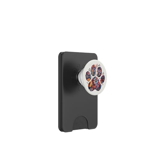 Geblümte Wildblumen Pfotenab PopSockets PopWallet für MagSafe von Paw Print Dog Mom Cat Mom