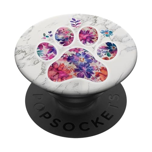Hundepfotenabdruck auf weißem Hintergrund PopSockets Klebender PopGrip von Paw Print Dog Mom Cat Mom
