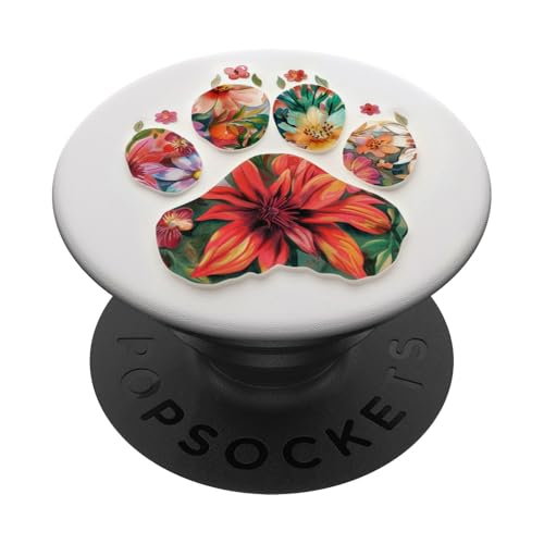 Niedlicher, farbenfroher Pfot PopSockets Klebender PopGrip von Paw Print Dog Mom Cat Mom