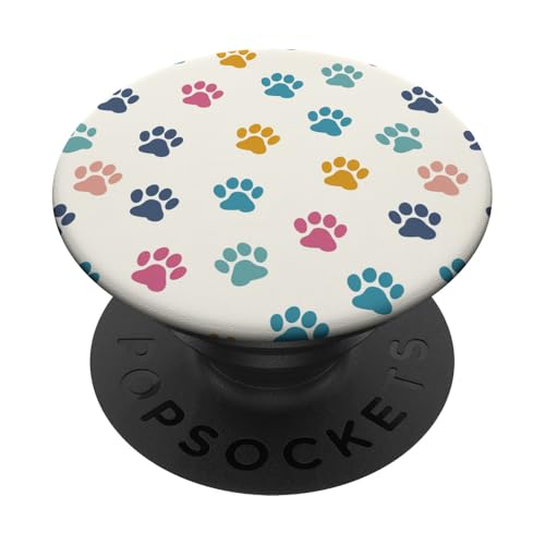 Niedliches Pfotenabdruck-Muster PopSockets Klebender PopGrip von Paw Print Dog Mom Cat Mom