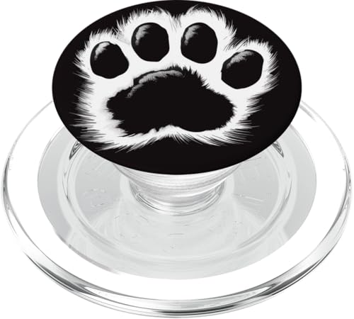 Par Print Weiß PopSockets PopGrip für MagSafe von Paw Print Dog Mom Cat Mom