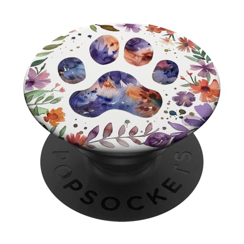 Pfotenabdruck, abstrakt, bunt PopSockets Klebender PopGrip von Paw Print Dog Mom Cat Mom