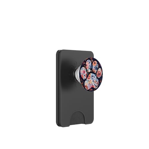 Pfotenabdruck-Blumenmuster PopSockets PopWallet für MagSafe von Paw Print Dog Mom Cat Mom