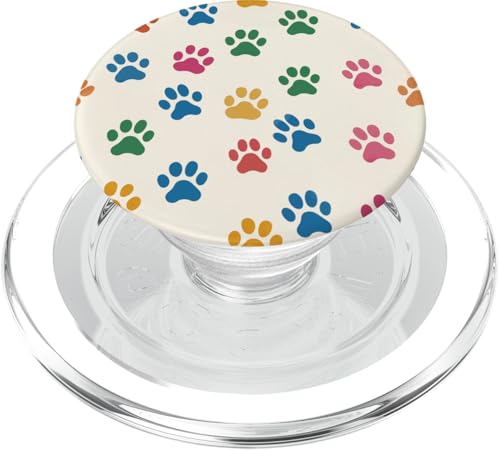 Pfotenabdruck-Muster, bunt PopSockets PopGrip für MagSafe von Paw Print Dog Mom Cat Mom