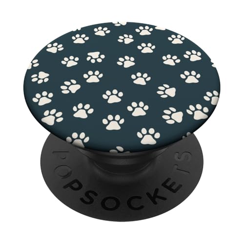 Pfotenabdruck-Muster PopSockets Klebender PopGrip von Paw Print Dog Mom Cat Mom