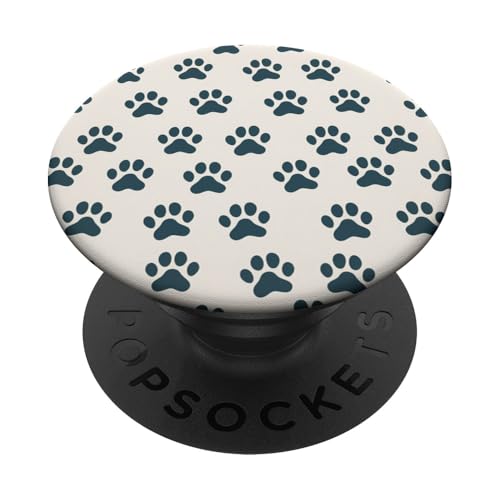 Pfotenabdruck-Muster PopSockets Klebender PopGrip von Paw Print Dog Mom Cat Mom
