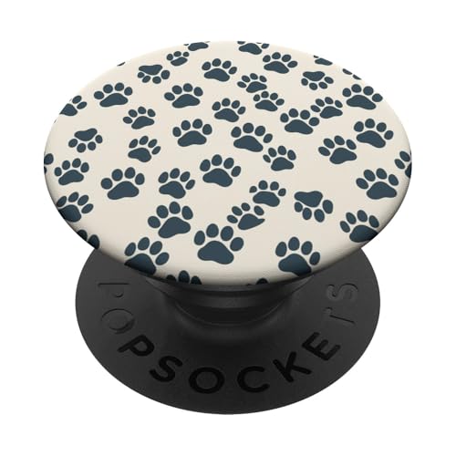Pfotenabdruck-Muster PopSockets Klebender PopGrip von Paw Print Dog Mom Cat Mom