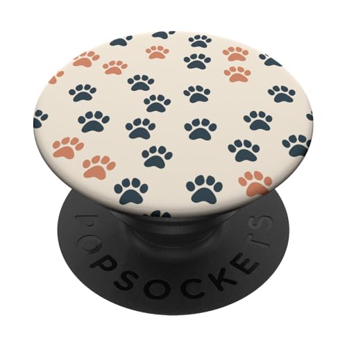 Pfotenabdruck-Muster PopSockets Klebender PopGrip von Paw Print Dog Mom Cat Mom
