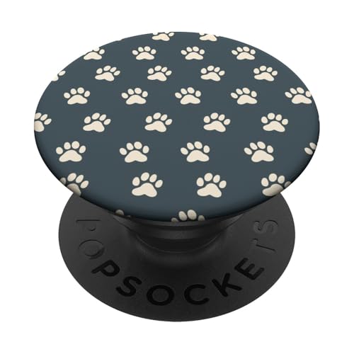 Pfotenabdruck-Muster PopSockets Klebender PopGrip von Paw Print Dog Mom Cat Mom