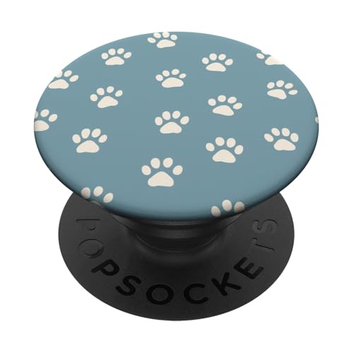 Pfotenabdruck-Muster PopSockets Klebender PopGrip von Paw Print Dog Mom Cat Mom